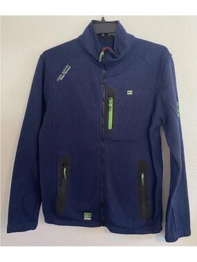 NWT Geographical Norway Mens Softshell Jacket Size L Quick Dry Sport Zip Navy